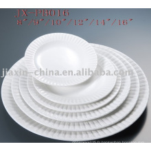 Restaurant rond forme vaisselle en porcelaine blanche JX-PB016